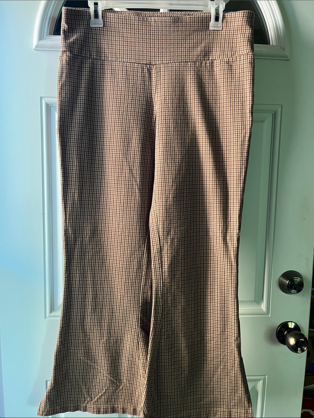 Terra & Sky Brown Plaid Wide-Leg Leggings